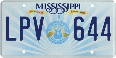 MS license plate LPV644