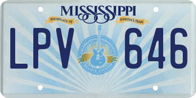 MS license plate LPV646