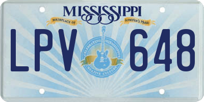 MS license plate LPV648