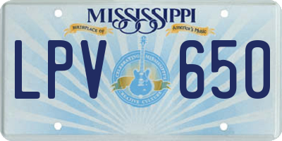 MS license plate LPV650