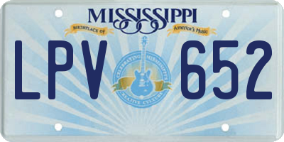 MS license plate LPV652