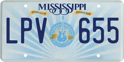MS license plate LPV655