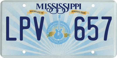 MS license plate LPV657
