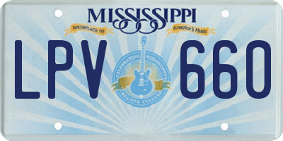 MS license plate LPV660