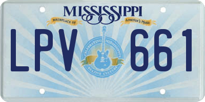 MS license plate LPV661