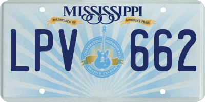 MS license plate LPV662
