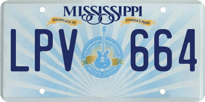 MS license plate LPV664
