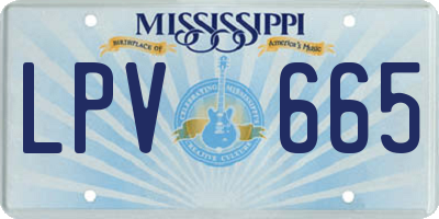 MS license plate LPV665