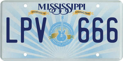 MS license plate LPV666