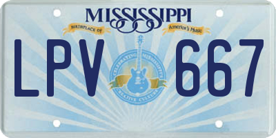 MS license plate LPV667