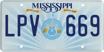 MS license plate LPV669