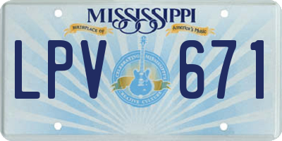 MS license plate LPV671