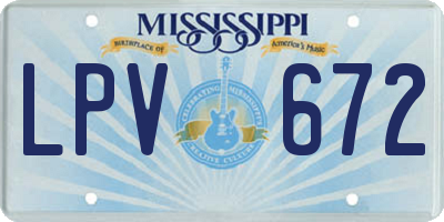 MS license plate LPV672