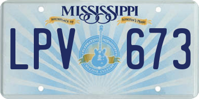 MS license plate LPV673