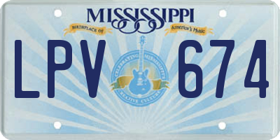 MS license plate LPV674