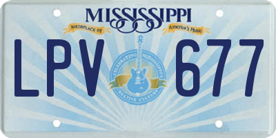 MS license plate LPV677