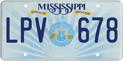 MS license plate LPV678