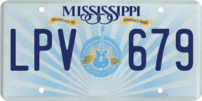 MS license plate LPV679