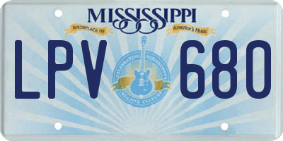 MS license plate LPV680
