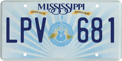 MS license plate LPV681