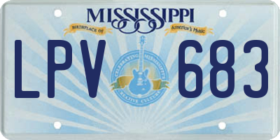 MS license plate LPV683