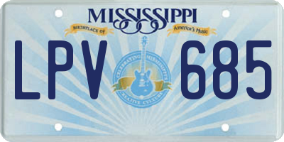MS license plate LPV685