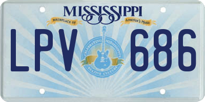 MS license plate LPV686