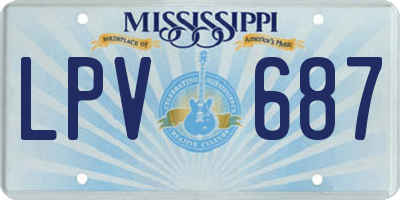 MS license plate LPV687