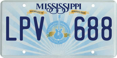 MS license plate LPV688