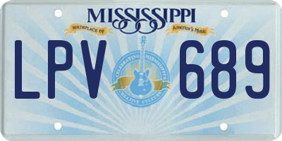 MS license plate LPV689