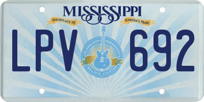 MS license plate LPV692