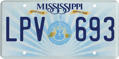 MS license plate LPV693