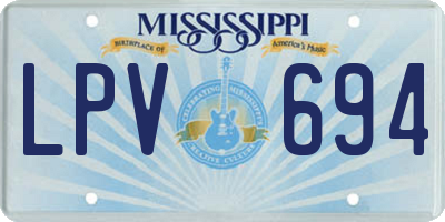 MS license plate LPV694