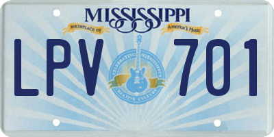 MS license plate LPV701