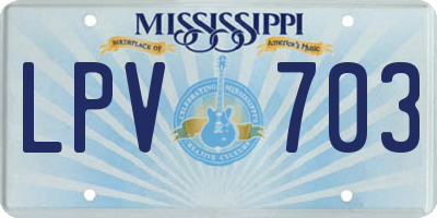 MS license plate LPV703
