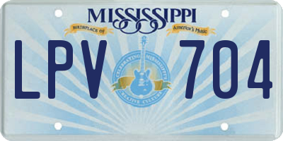 MS license plate LPV704