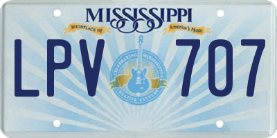 MS license plate LPV707