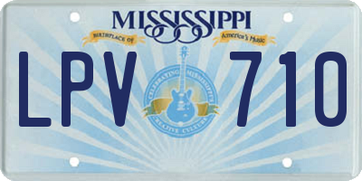 MS license plate LPV710