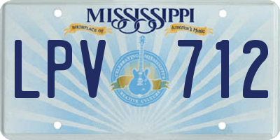 MS license plate LPV712