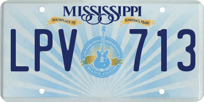 MS license plate LPV713