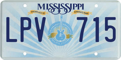 MS license plate LPV715