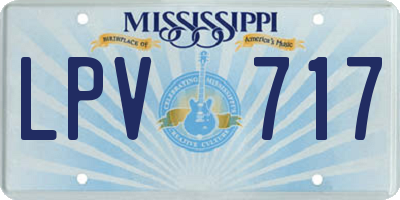 MS license plate LPV717