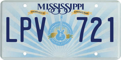 MS license plate LPV721