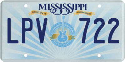 MS license plate LPV722