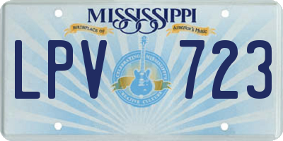 MS license plate LPV723