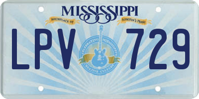 MS license plate LPV729