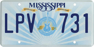 MS license plate LPV731