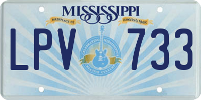 MS license plate LPV733