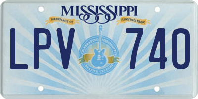MS license plate LPV740