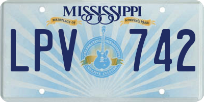 MS license plate LPV742